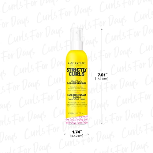 Marc Anthony Strictly Curls Hairspray For Curly Hair, 5-In-1 Refresher - Nourishing Formula For Moisturized, Refreshed & Healthy Scalp & Hair From Root To Tip - 5.7 fl oz