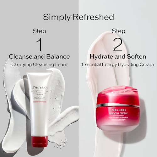 Shiseido Essential Energy Hydrating Cream Mini - 30 mL - Visibly Reduces the Look of Pores & Fine Lines - With Hyaluronic Acid - 24-Hour Hydration - Vegan - All Skin Types