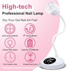 MEKK Gooseneck UV Nail Lamp 30W UV Light for Nails with Sensor Mini UV Light for Gel Nails Polish Cordless UV Nail Lamp Flash Cure Gel Nail Lamp with Three Timers UV Nail Light for Gel X Lamp