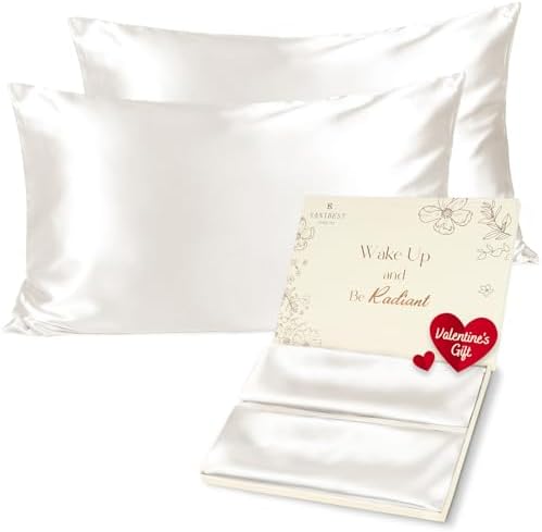 Yanibest Satin Pillowcase, Silk Pillow Cases for Hair and Skin with Zipper, Standard Pillow Cases Set of 2 for 20"x26", Exquisite Packaging for Women Men