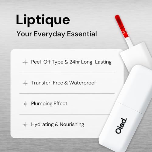 Liptique Korean Lip Stain Peel Off - 24 Hour Long Lasting Lip Tattoo, Waterproof & Transfer Proof, Nourishing & Hydrating Lip Tint for Women, Instant Plumping Lip Tints Peel Off (002 ODDPIN)