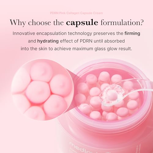 medicube Salmon DNA PDRN Pink Collagen Capsule Cream, Face Moisturizer | Lightweight Moisturizing Cream | PDRN, Niacinamide for Uneven Skin Tone, Glow hydration | Korean Skin Care 1.94 oz