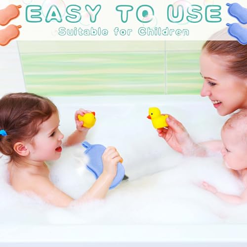 Tatuo 4 Pieces Baby Bath Sponge Cotton Baby Sponge Soft and Absorbent loofah for Kids Babies Men Women(Orange,Blue)
