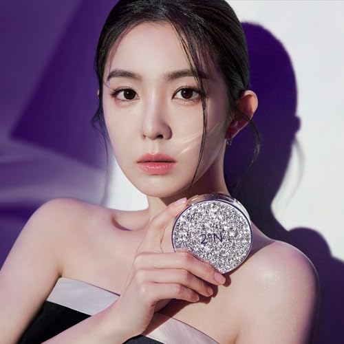 2aN Gleaming Tension Cushion Foundation Pact, Korean Cushion Foundation Makeup, Lightweight & Buildable Coverage with Ceramides and Centella Asiatica (#27 Soft Amber, 0.45 oz)