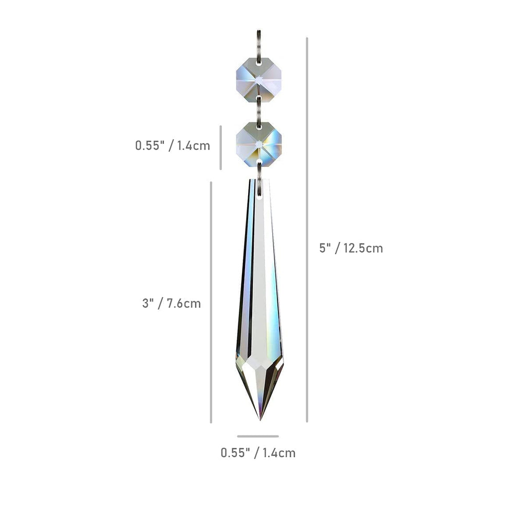 GOLDENHAITAI 20pcs 76mm Chandelier Crystals Icicle Prisms Replacement Parts
