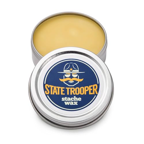 Mustache Wax (Medium Hold) with Natural Beeswax, Coconut Oil & Lanolin, Nourishes & Styles - Subtle Masculine Scent, Easy Application - 1 oz Tin for Daily Use & Travel