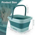 Udefineit Foot Bath Basin, Foldable & Portable Foot Soak Tub with Massage Acupoint for Foot Spa Bath, 15L/4 Gallon, Foot Massager Soaking Bath Basin Bucket for Pedicure Home Spa Treatment (Green)