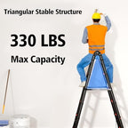 16.5FT Telescoping Ladder A Frame, Aluminum Portable Extension Folding Ladder Meets EN131 Standard, Multi-Purpose Compact Telescopic Ladder for Household or Outdoor Work, 330lbs Max Capacity