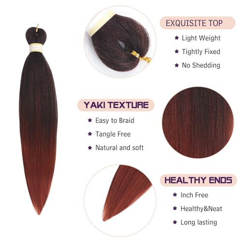 Beyond Beauty Braiding Hair pre stretched, Braids Synthetic Fiber Ombre Yaki Texture, Natural Easy Twist Braids Crochet Hair Hot Water Setting hair extensions