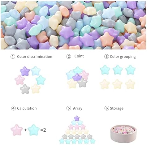 GOGOSO 100 Ball Pit Balls Star Bals - Pink Soft Plasticballs Phthalate Free BPA Free Playballs for Ballpool Birhtday Party Girls Kids with Storage Bag, 2.15inches