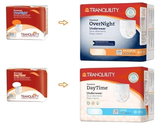 Tranquility Premium OverNight Disposable Absorbent Underwear (48 Count) - 2XL, 62-80 in. Waist - Maximum Absorbency, All-Night Sleep, Breathable Comfort, 48 Adult Diapers