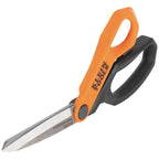 Klein Tools B2110 Heavy Duty Scissors, Multipurpose Offset Utility Shears for Cutting Cardboard, Leather, Carpet and More, Stainless Steel, 10-Inch