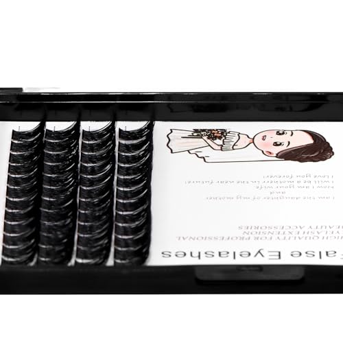 Bodermincer 84 Clusters Large Pack D Curl Volume Lashes Set Wide Cluster False Eyelash DIY Eyelash Extension Individual Lash Girl Women Home Eyelash Extension (14mm)