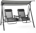 Garden Winds Replacement Canopy ONLY - Compatible with The Mainstays Oversized Double Zero Gravity Swing - Slate Gray - RipLock 350