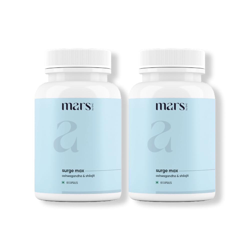 Mars Surgemax Natural Capsules with Shilajit & Safed Musli | 120 Capsules | Pack of 2