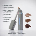 Wonderskin Eyebrow Tint - Wonder Blading Brow Stain & Go Masque, Long Lasting Brow Tint, Transfer Proof and Smudge Proof Eyebrow Stain (Blonde)