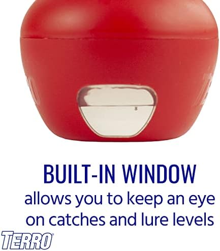TERRO T2502 Ready-to-Use Indoor Fruit Fly Trap with Built in Window - 2 Traps + 90 day Lure Supply