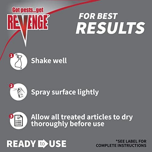 Revenge Bedbug Killer, 32 oz Ready-to-Use Spray, Long Lasting Odorless Insecticide Formula, Kills on Contact