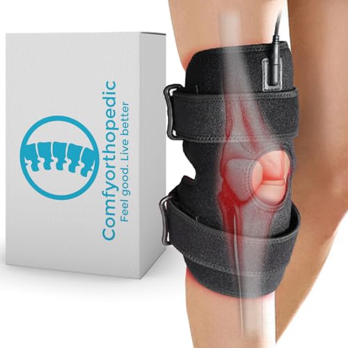 100% Medical Grade Red Light Therapy for Knee Pain Relief, Adjustable 850nm Near Infrared 660nm Red Light Wrap, Heated Knee Brace Device For Stiffness, Recovery and Joint Support