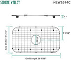 Serene Valley Sink Protector Grid 26-1/16" x 14-1/16", Centered Drain with Corner Radius 3-1/2", 304 Stainless Steel Material NLW2614C