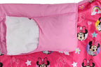 Jay Franco Toddler Nap Mat with Built-in Pillow and Blanket - Soft 46 x 20-inch Microfiber Kids Sleeping Bag for School or Sleepover, Pink - Minnie Mouse