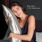 Yanibest Satin Pillowcase, Silk Pillow Cases for Hair and Skin with Zipper, Queen Pillow Cases Set of 2 for 20"x30", Exquisite Packaging for Women Men