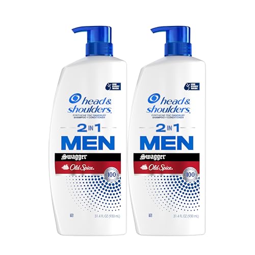 Head & Shoulders Mens 2 in 1 Dandruff Shampoo and Conditioner, Anti-Dandruff Treatment, Old Spice Swagger for Daily Use, Paraben Free, 31.4oz, 2 PACK
