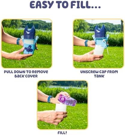 BLUEY NO Spill Musical Bubble Machine | Bubble Toy for Baby, Toddlers and Kids | Amazon Toys Exclusive with 16 oz of Extra Bubble Solution (Bubble Solution Bottle Colors Will Vary)