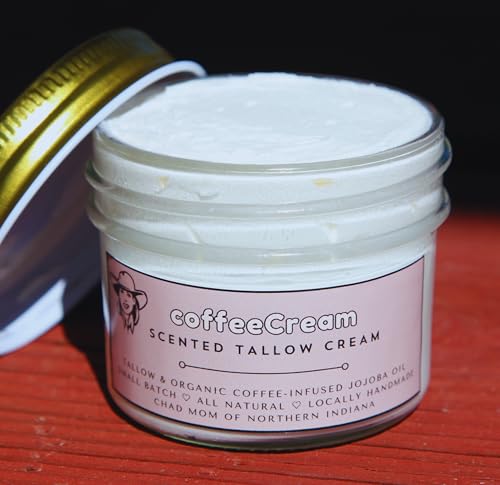 Coffee-Scented Whipped Tallow Cream, coffeeCream by Chad Mom featuring Coffea Arabica Oil & Organic Jojoba Oil, 3oz