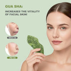2PCS Jade Stone Gua Sha Set Face Massager Jade Gua Sha Facial Tools Body Lymphatic Drainage Massager Face Guasha Face Sculpting Tool Skin Care Set Gifts for Women Gua Sha Sculpting for Tighten Skin