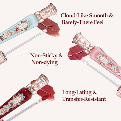 Flower Knows Strawberry Rococo Cloud Lip Cream Matte Liquid Lipstick-Long Lasting&Highly Pigmented Lip Stain -Velvety Waterproof Lip Makeup for Girls&Women-0.12 Fl Oz,1 Count(S08 Velvet Redwood)