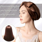22 Momme 100% Mulberry Silk Sleep Cap for Women, Pure Mulberry Hair Bonnet, Anti-Frizz Head Wrap with Elastic Stay On Head, Dark Brown