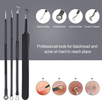 MENOLY Pimple Popper Tool Kit 10 Pcs Blackhead Remover Tool Zit Popper for Blemish, Pimple Comedone Extractor Acne Tool for Blackheads, Acnes, Whiteheads Nose Face Tools with Leather Bag