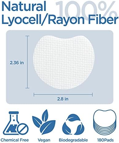 Premium Double-Sided Facial Pads - 180 Pads - Lint free - for Makeup Remover and Toner - Rayon face pads for toner and cleasing - Rayon not cotton balls - Exfoliating cotton rounds for face (180 Pads)