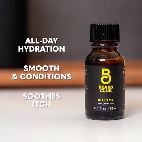 Beard Club Premium Cedar Beard Oil for Men - Natural Castor & Almond Oils - Beard & Mustache Conditioner - Hydrates, Moisturizes, Softens & Soothes Skin - Strengthens Follicles (2PK)