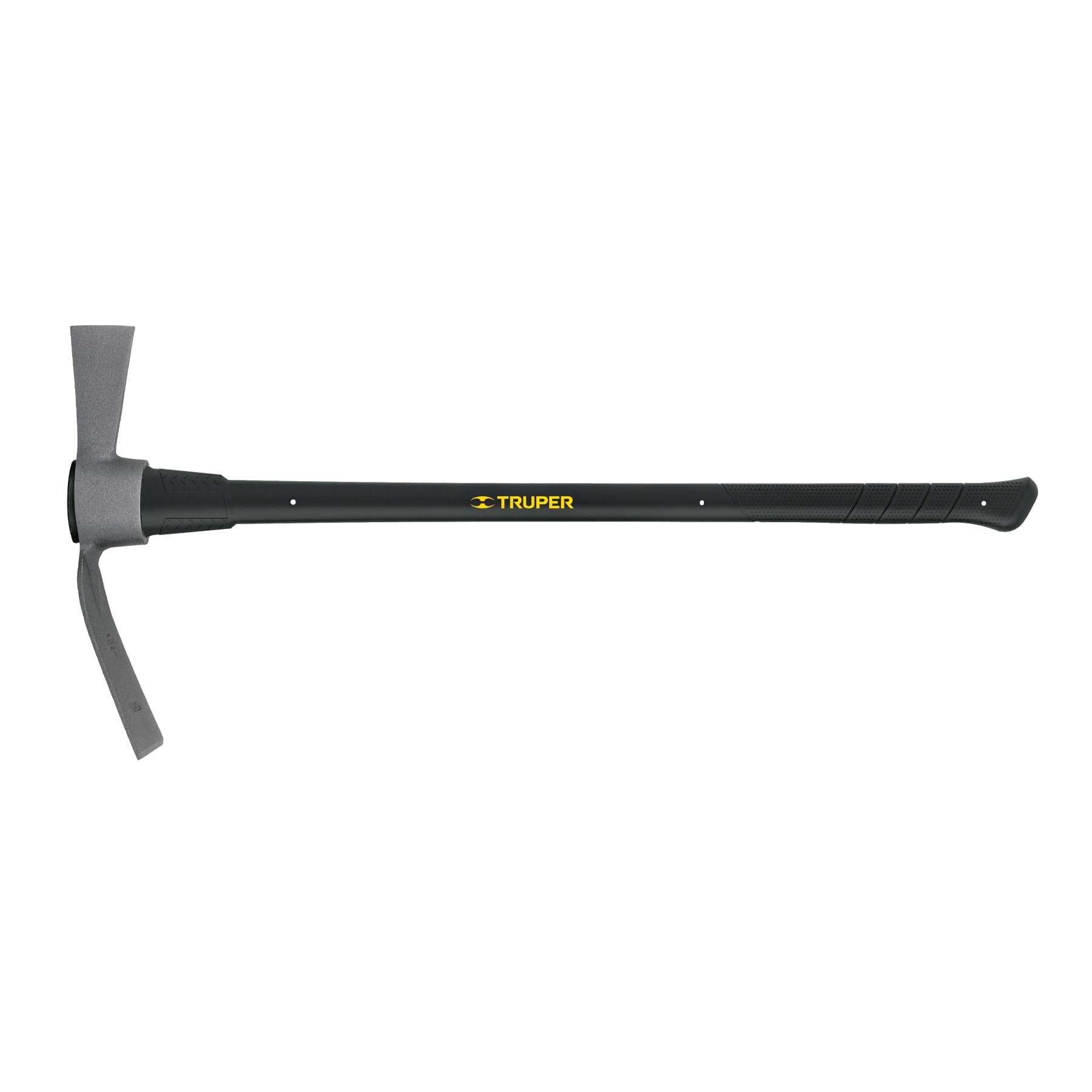 Truper 5 lb Cutter Mattock, 36-Inch Heavy-Duty Fiberglass Handle with Shock-Absorbing Grip, Forged Steel Dual-Head Digging and Root Cutting Tool (Model TH-5F / 31638)