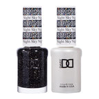 DND Gel Black Polish Set, UV/LED GelPolish and Air Dry Nail Lacquer, Matching Chip-Free Polish Duo, 0.5 Fl Oz Each