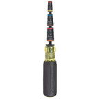 Klein Tools 32910 Impact Driver, 7-in-1 SAE Impact Socket Set with Handle, Flip Socket with 1/4, 5/16, 3/8, 7/16, 1/2 and 9/16-Inch Nut Driver Sizes and 1/4-Inch Bit Holder