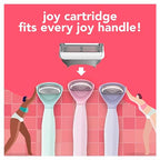 joy Razors for Women, 1 Handle, 8 Razor Blade Refills, Pink, Lubrastrip to Help Avoid Skin Irritation