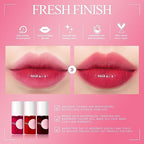 Lip Tint Stain Set, Korean Water Tint Lightweight Non-sticky, Waterproof Long Lasting Liquid Blush & Lip Stain, Transfer-Proof, Matte Finish Lip Color Makeup (fruit platter)