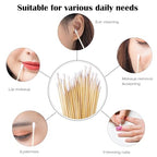 500 PCS 6" Long Cotton Swabs with Bamboo Handle for Makeup, Gun Cleaning or Pets Care
