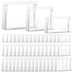 Xuniea 50 Pieces Mini Clear Makeup Bag Small Clear Zipper Pouch Travel Bag for Toiletries Plastic Cosmetic Organizer Waterproof for Women Men Vacation(7.1'',8.6'',9.8'',Transparent)