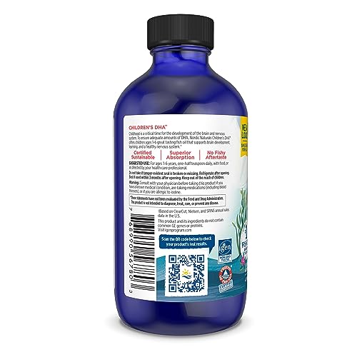 Nordic Naturals Children’s DHA, Strawberry - 4 oz for Kids- 530 mg Omega-3 with EPA & DHA - Brain Development & Function - Non-GMO - 48 Servings