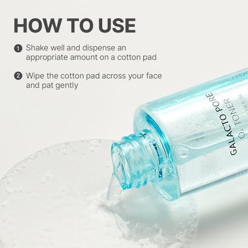 SAM'U Galacto Pore O2 Toner-Korean Skin Care, Exfoliating & Pore-Tightening, K-Beauty Rice Formula with Oxygen Bubble Technology, Hydrating for Sebum Control & Suitable for All Skin Types, 6.08 Fl. Oz