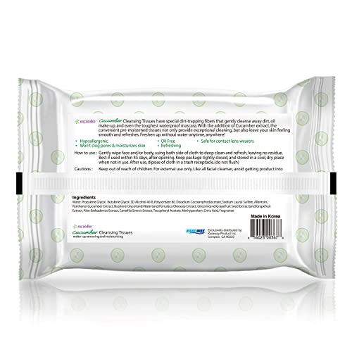 Epielle OG Makeup Remover Cleansing Wipes | Gentle for All Skin Types | Daily Facial Towelettes | Ideal Beauty Gift, Spa Day Set | 4-Pack | Korean Skincare