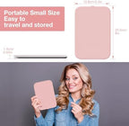 Kintion Travel Makeup Mirror, Portable LED Lighted Makeup Mirror, 360° Rotation Touch Screen Vanity Mirror, 60 LEDs, 3-Color Dimmable Lighting, Rechargeable Tabletop Folding Cosmetic Mirror, Pink