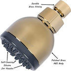Aqua Elegante Low Water Pressure Shower Heads - Best High Pressure Boosting Wall Mount Showerhead - Indoor And Outdoor Modern Bath Spa Head, 2.5 GPM - Polished Brass