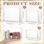 Xuniea 50 Pieces Mini Clear Makeup Bag Small Clear Zipper Pouch Travel Bag for Toiletries Plastic Cosmetic Organizer Waterproof for Women Men Vacation(7.1'',8.6'',9.8'',Transparent)
