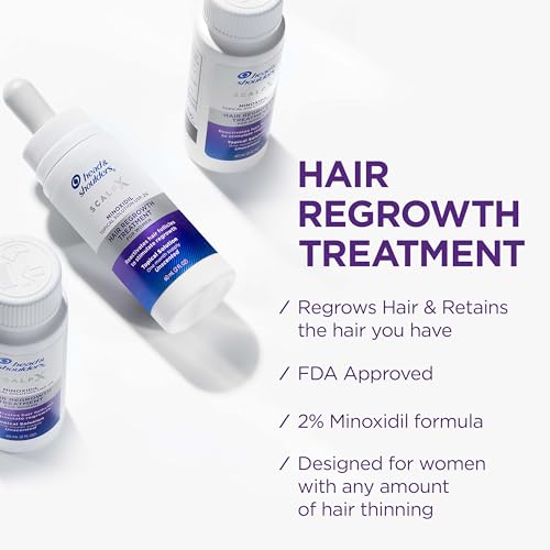 Head & Shoulders Scalp X 2% Minoxidil for Women, Hair Regrowth Treatment for Thinning Hair and Hair Loss, Topical Solution, 3 Month Supply, 2 Fl Oz Each, Pack of 3