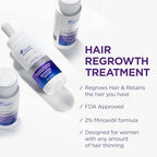 Head & Shoulders Scalp X 2% Minoxidil for Women, Hair Regrowth Treatment for Thinning Hair and Hair Loss, Topical Solution, 3 Month Supply, 2 Fl Oz Each, Pack of 3